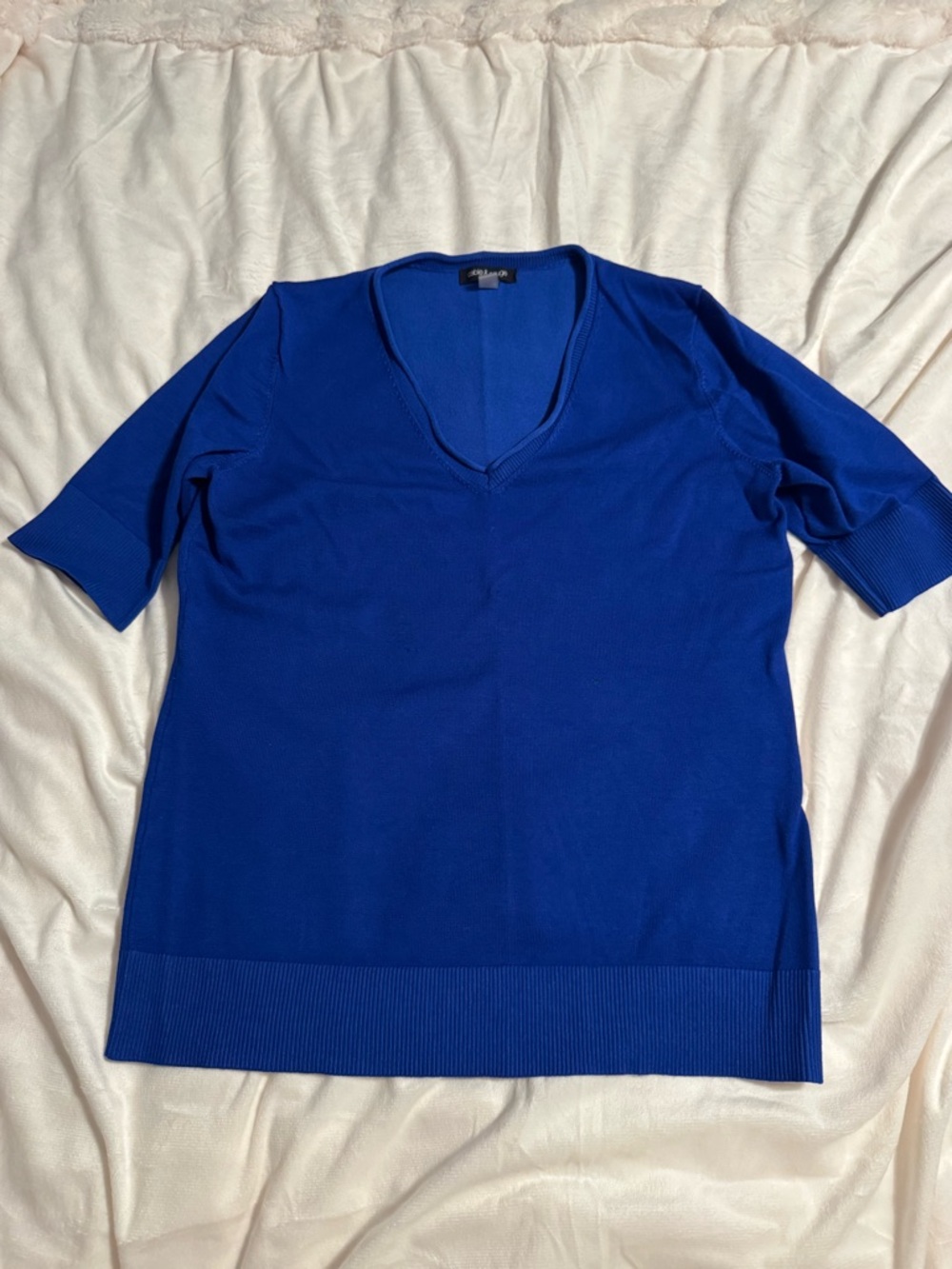 Cable & Gauge Royal Blue V-Neck Sweater